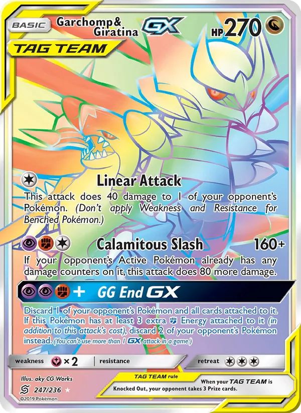 Garchomp & Giratina GX (Secret) — SM - Unified Minds #247/236