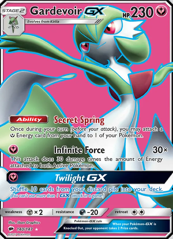 Gardevoir GX (Full Art) — SM - Burning Shadows #140/147