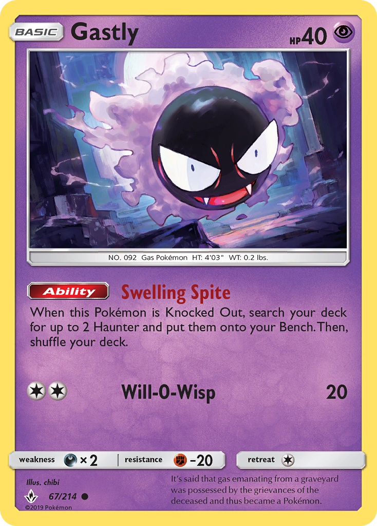 Gastly (67) — SM - Unbroken Bonds #67/214