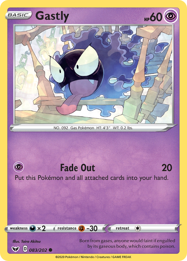 Gastly — SWSH01: Sword & Shield Base Set #083/202