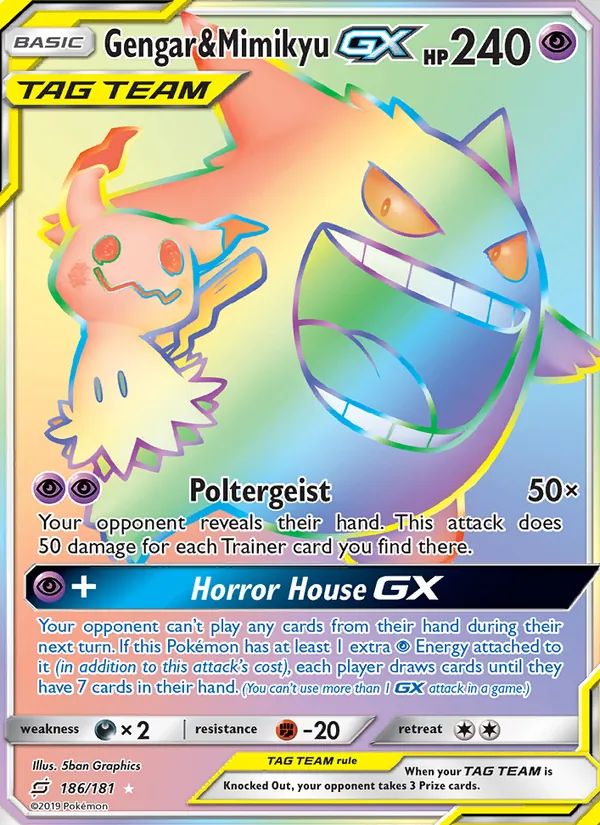 Gengar & Mimikyu GX (Secret) — SM - Team Up #186/181