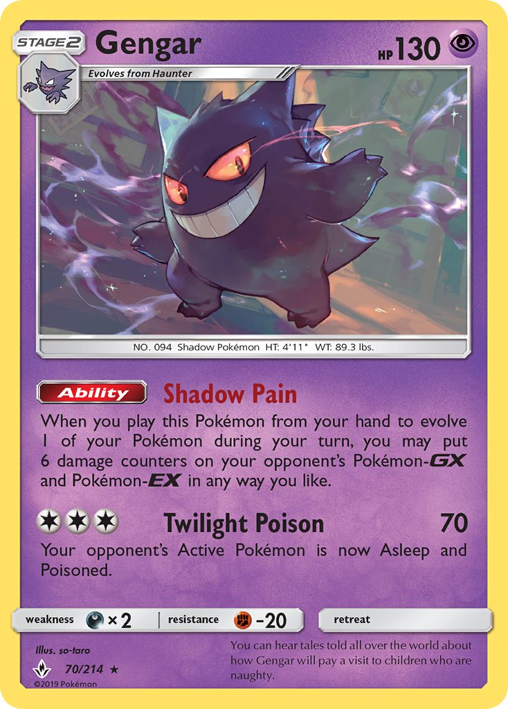 Gengar — SM - Unbroken Bonds #70/214