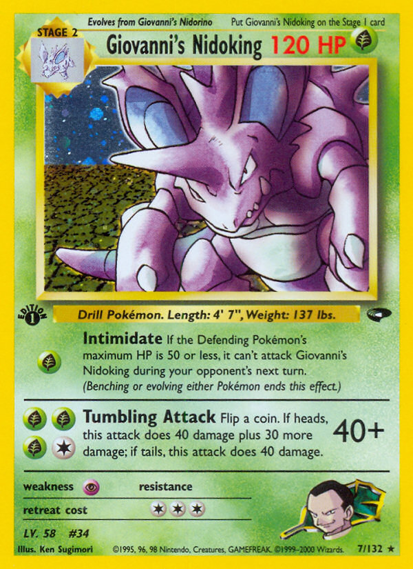 Giovanni's Nidoking — Gym Challenge #007/132