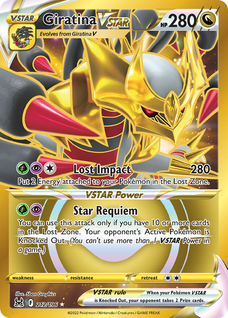 Giratina VSTAR (212) (Secret) — SWSH11: Lost Origin #212/196