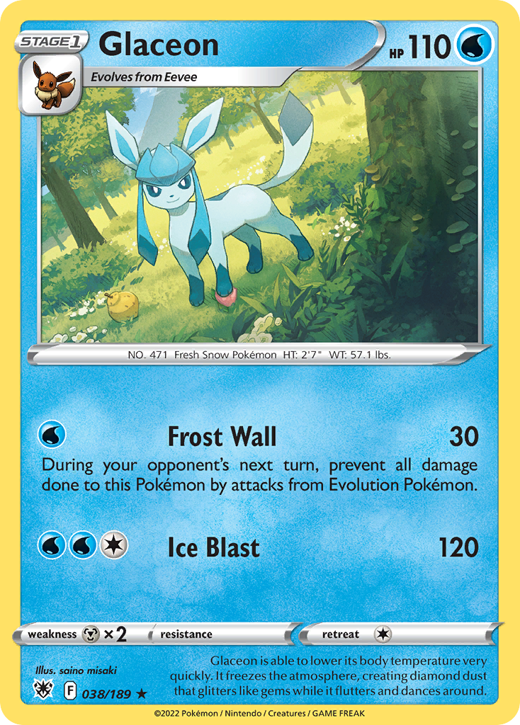 Glaceon — SWSH10: Astral Radiance #038/189