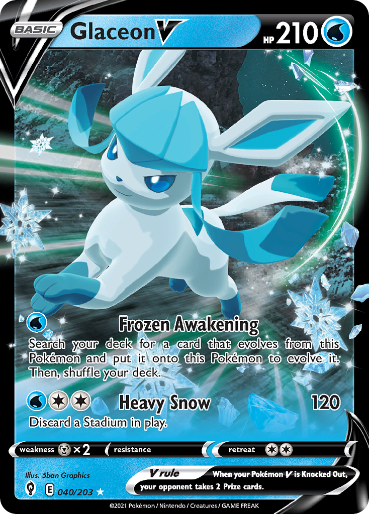 Glaceon V — SWSH07: Evolving Skies #040/203