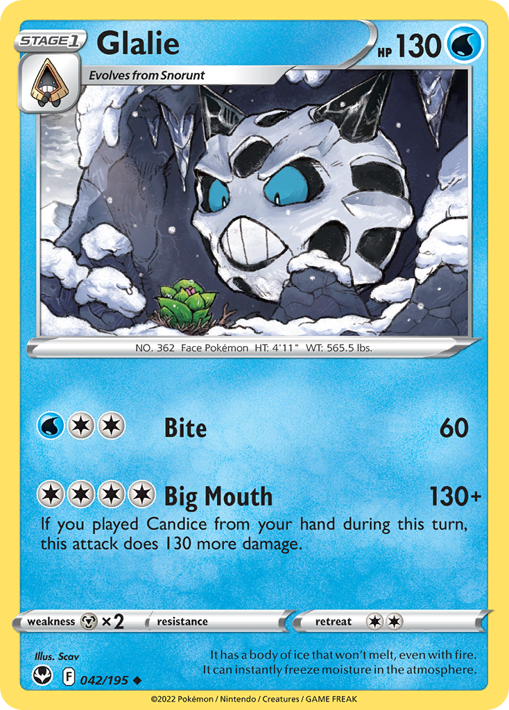 Glalie — SWSH12: Silver Tempest #042/195