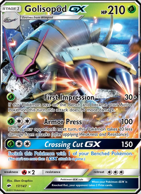 Golisopod GX — SM - Burning Shadows #17/147