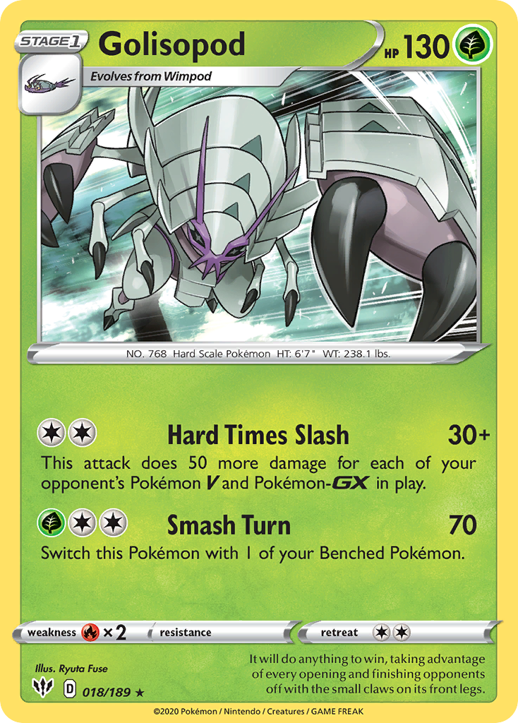 Golisopod — SWSH03: Darkness Ablaze #018/189