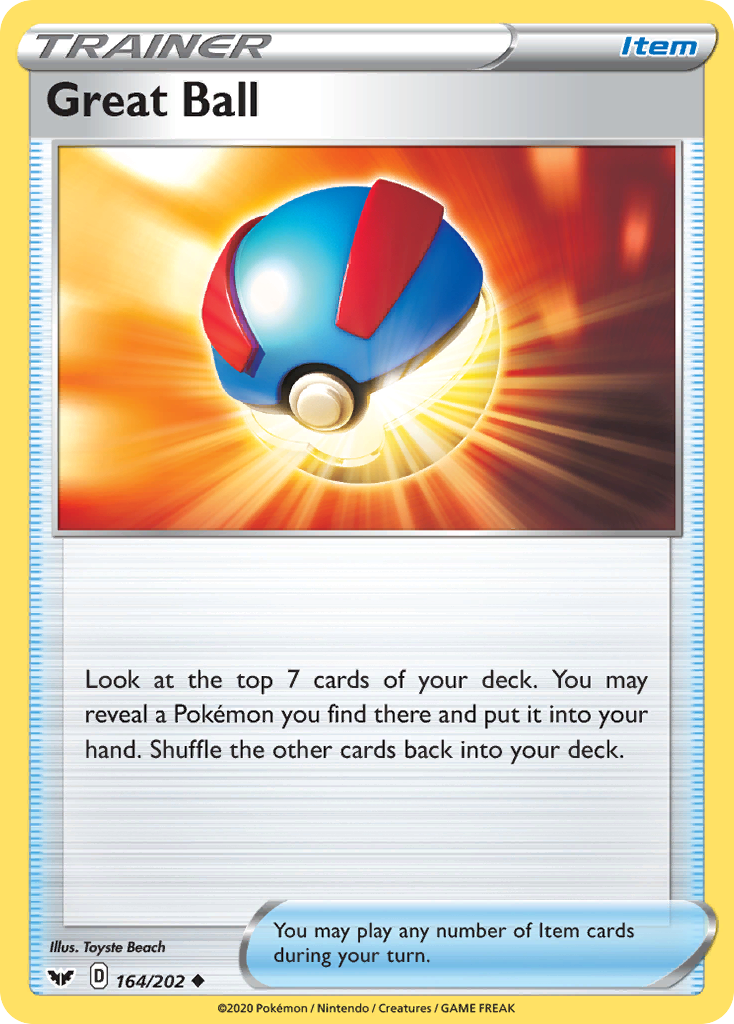 Great Ball — SWSH01: Sword & Shield Base Set #164/202