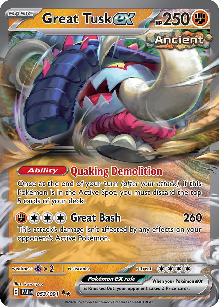 Great Tusk ex — SV: Paldean Fates #053/091