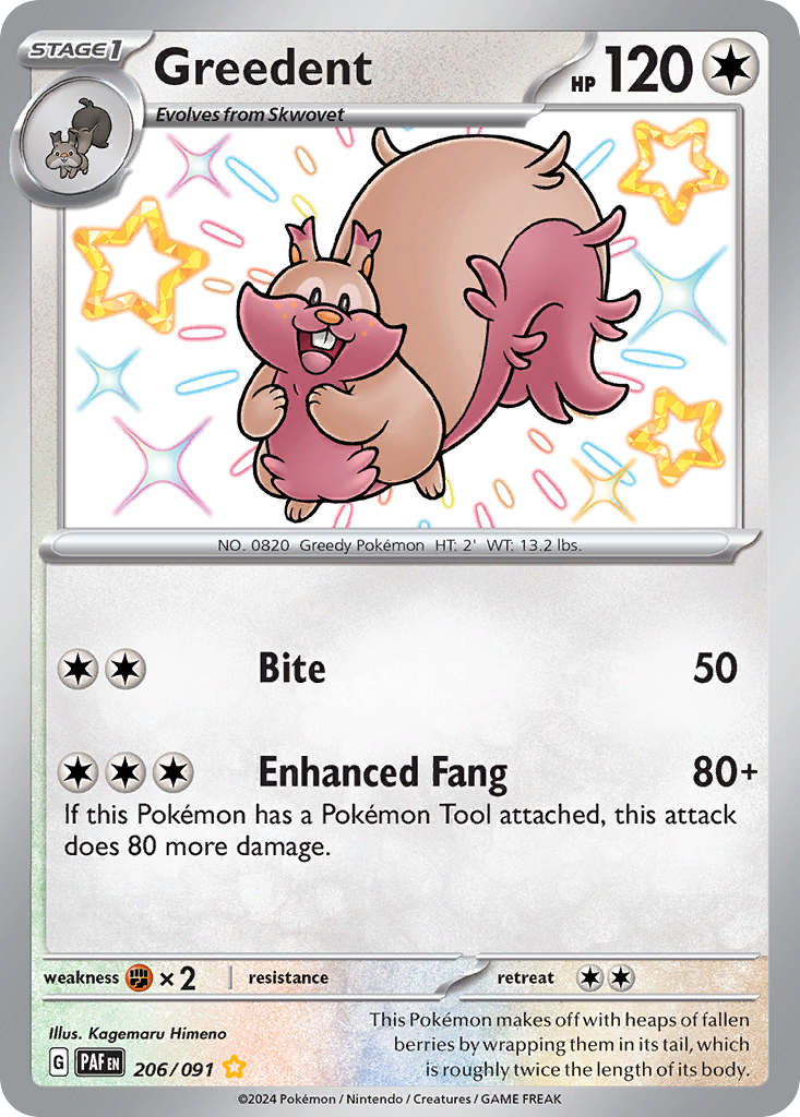 Greedent — SV: Paldean Fates #206/091