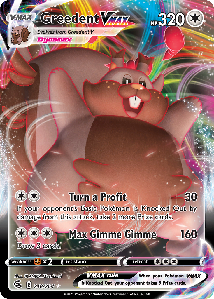 Greedent VMAX — SWSH08: Fusion Strike #218/264