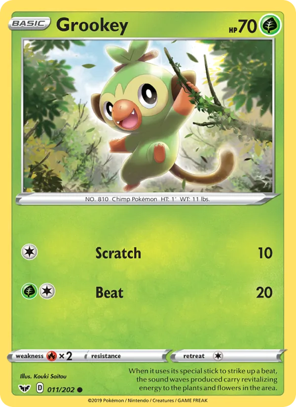 Grookey (011) — SWSH01: Sword & Shield Base Set #011/202