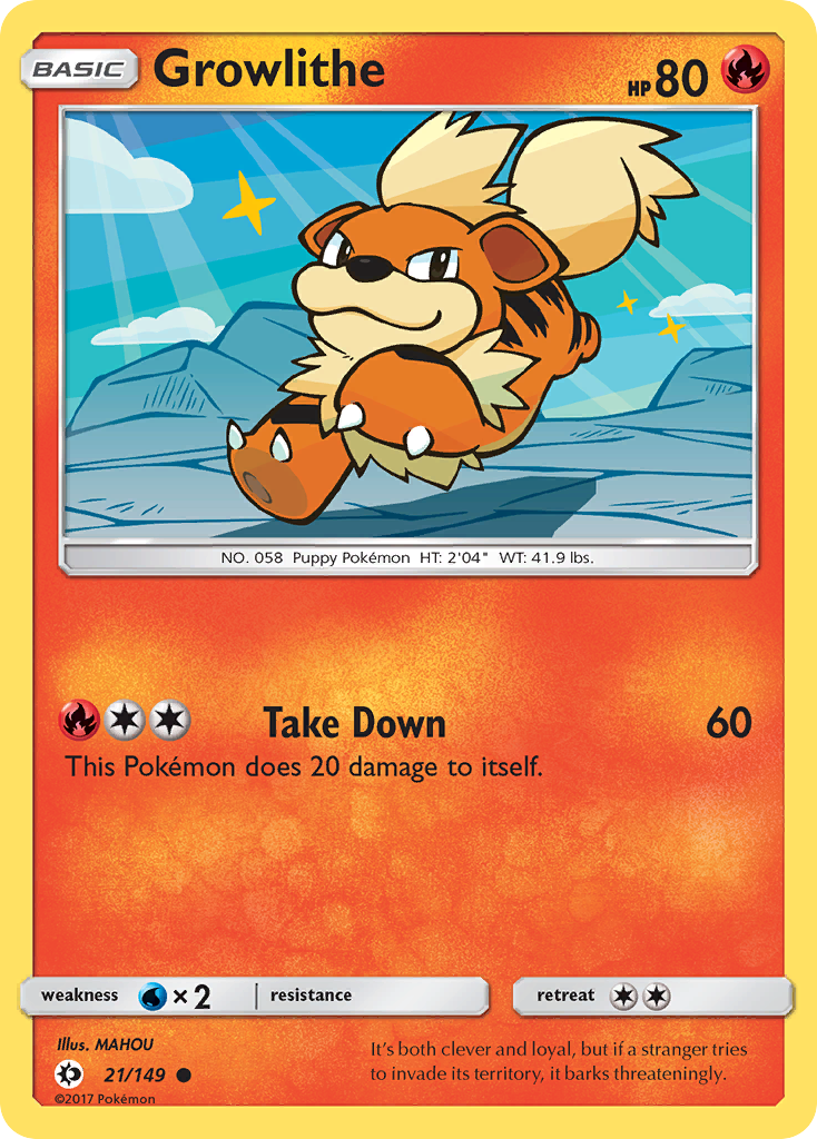 Growlithe — SM Base Set #21/149