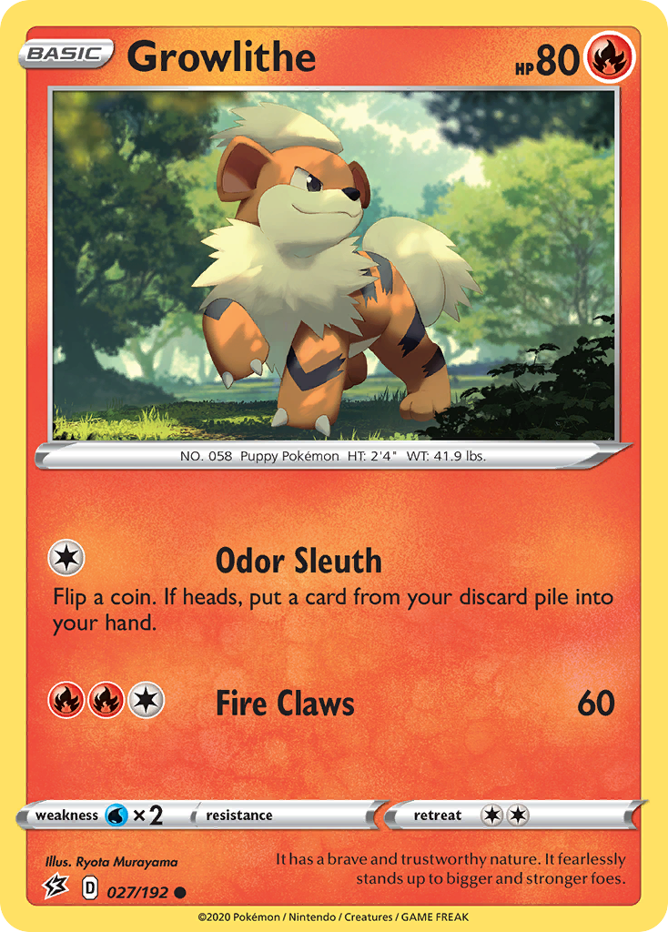 Growlithe — SWSH02: Rebel Clash #027/192