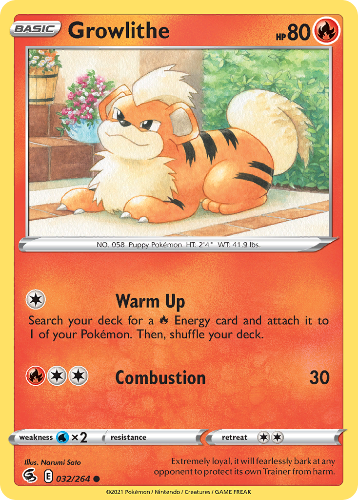 Growlithe — SWSH08: Fusion Strike #032/264