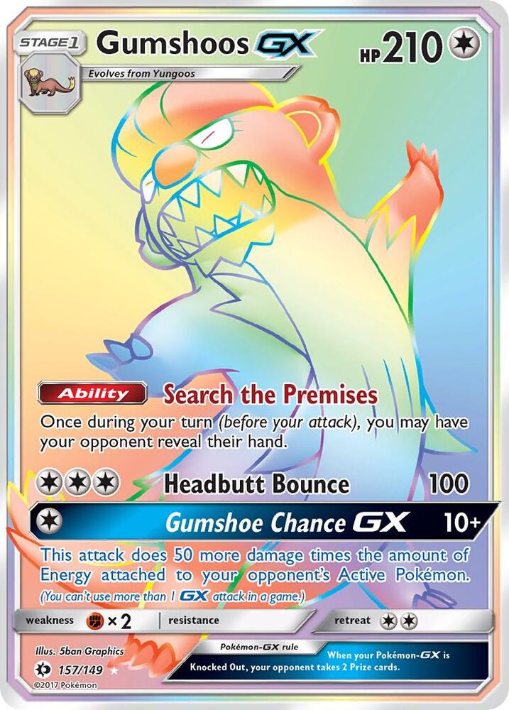 Gumshoos GX (Secret) — SM Base Set #157/149