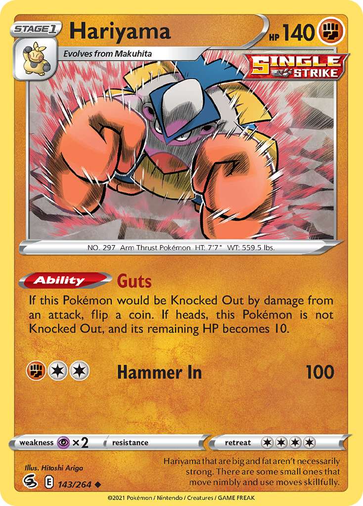 Hariyama — SWSH08: Fusion Strike #143/264