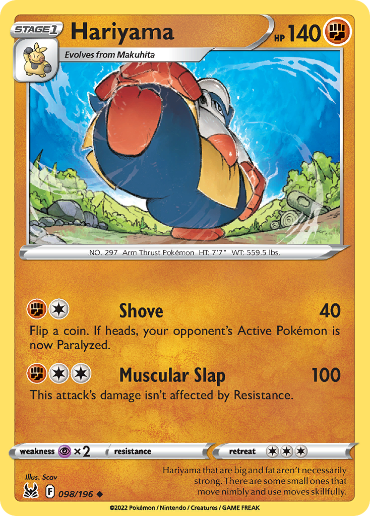 Hariyama — SWSH11: Lost Origin #098/196