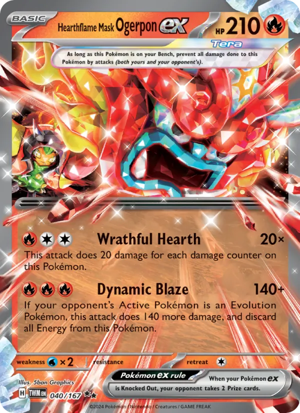Hearthflame Mask Ogerpon ex (Twilight Masquerade Stamp)