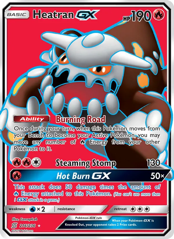 Heatran GX (Full Art) — SM - Unified Minds #216/236