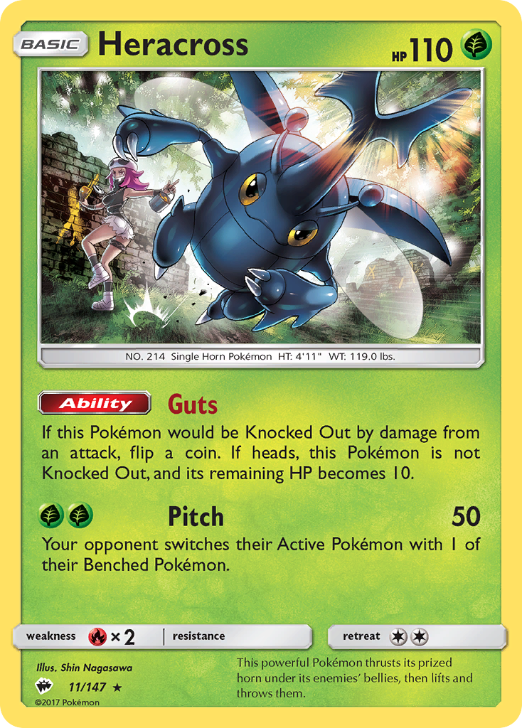 Heracross — SM - Burning Shadows #11/147