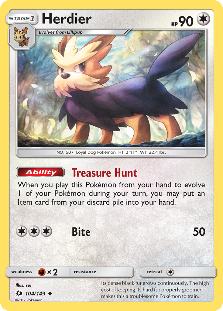 Herdier — SM Base Set #104/149