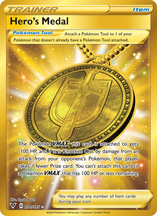 Hero's Medal (Secret) — SWSH04: Vivid Voltage #201/185