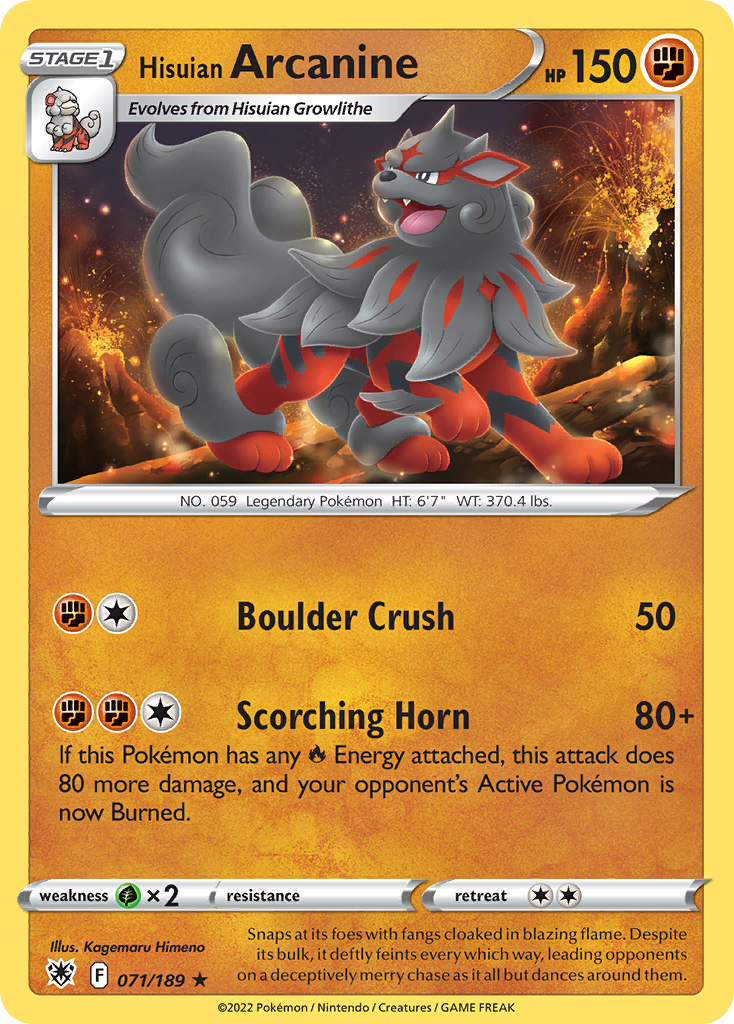 Hisuian Arcanine — SWSH10: Astral Radiance #071/189