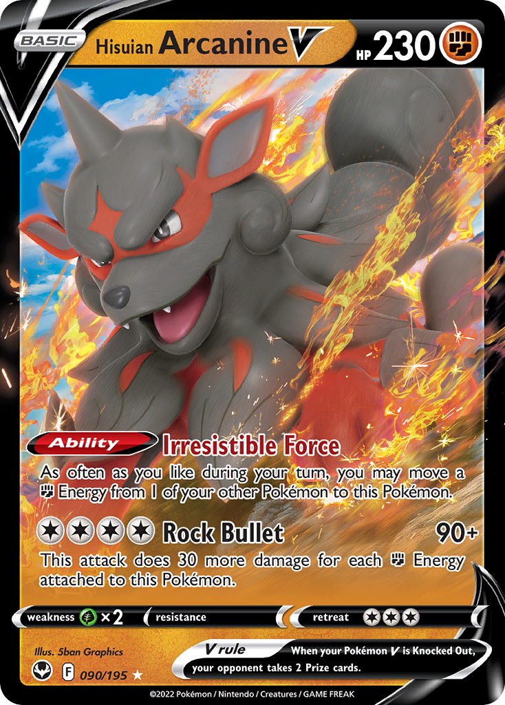 Hisuian Arcanine V — SWSH12: Silver Tempest #090/195