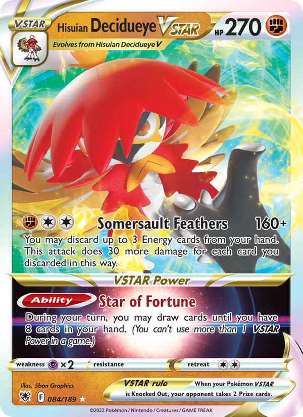 Hisuian Decidueye VSTAR — Jumbo Cards #084/189