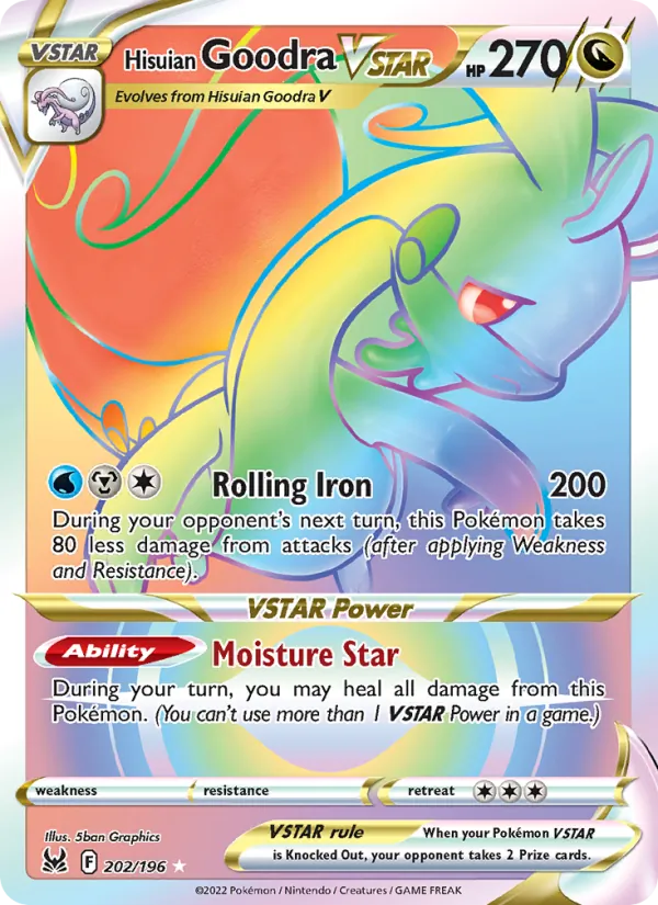 Hisuian Goodra VSTAR (Secret) — SWSH11: Lost Origin #202/196