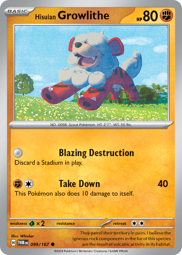 Hisuian Growlithe — SV06: Twilight Masquerade #099/167