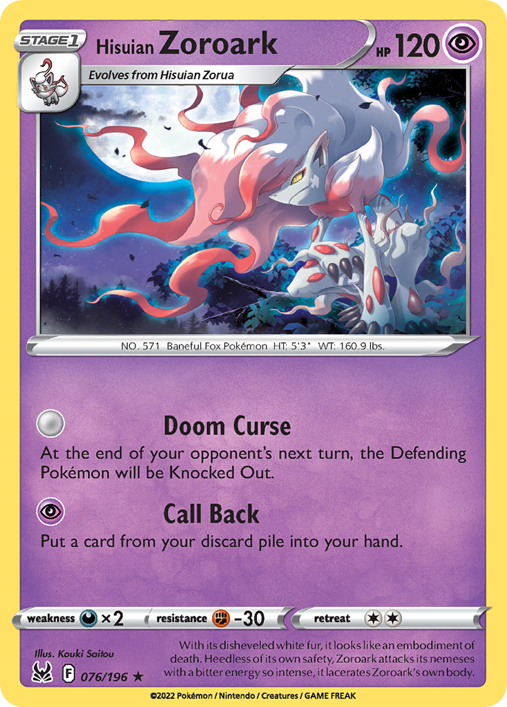 Hisuian Zoroark — SWSH11: Lost Origin #076/196