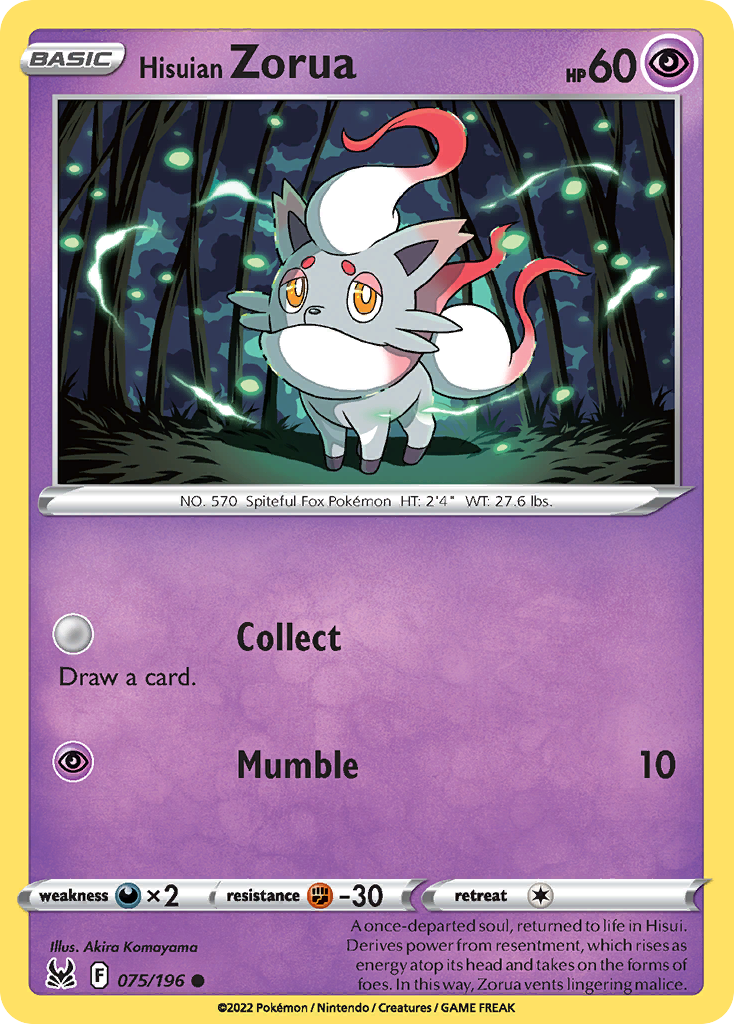 Hisuian Zorua — SWSH11: Lost Origin #075/196
