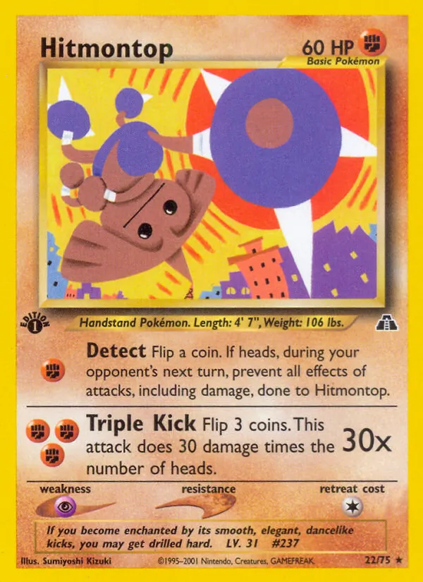 Hitmontop (22) — Neo Discovery #22/75