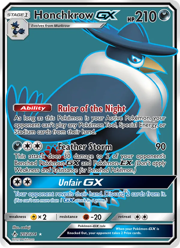Honchkrow GX (Full Art) — SM - Unbroken Bonds #202/214