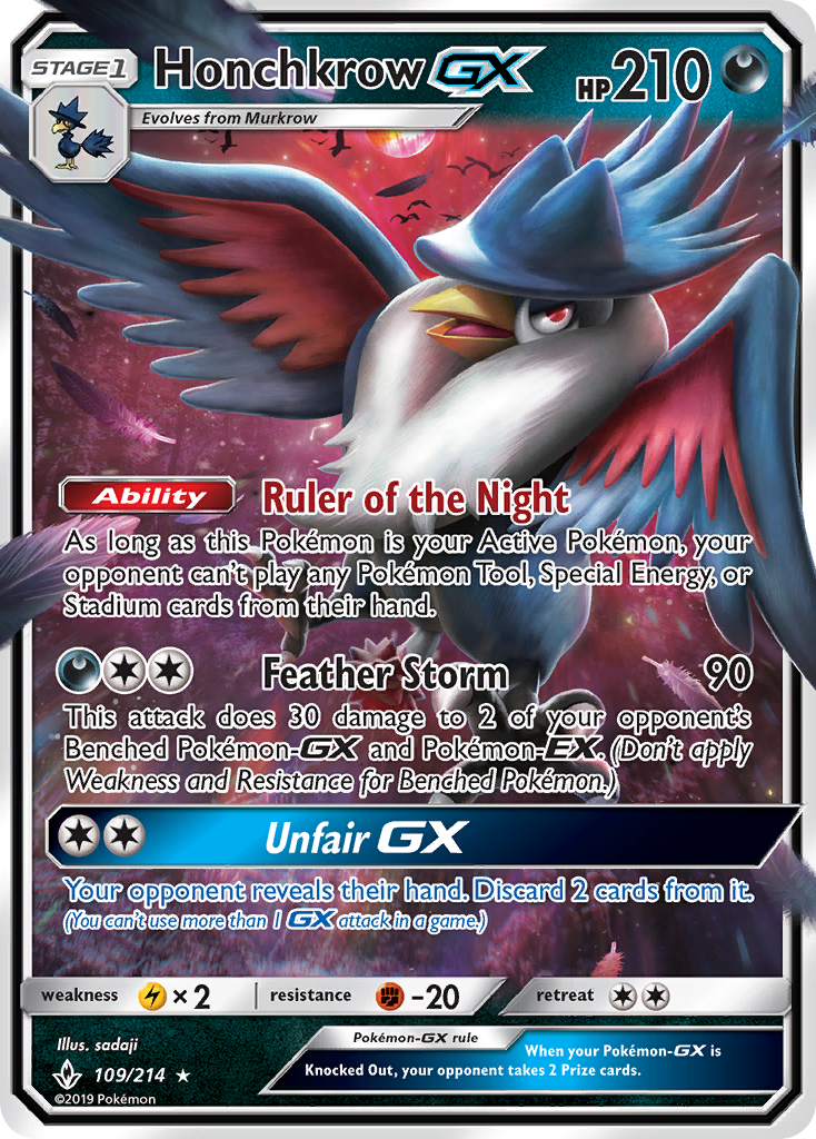 Honchkrow GX — SM - Unbroken Bonds #109/214