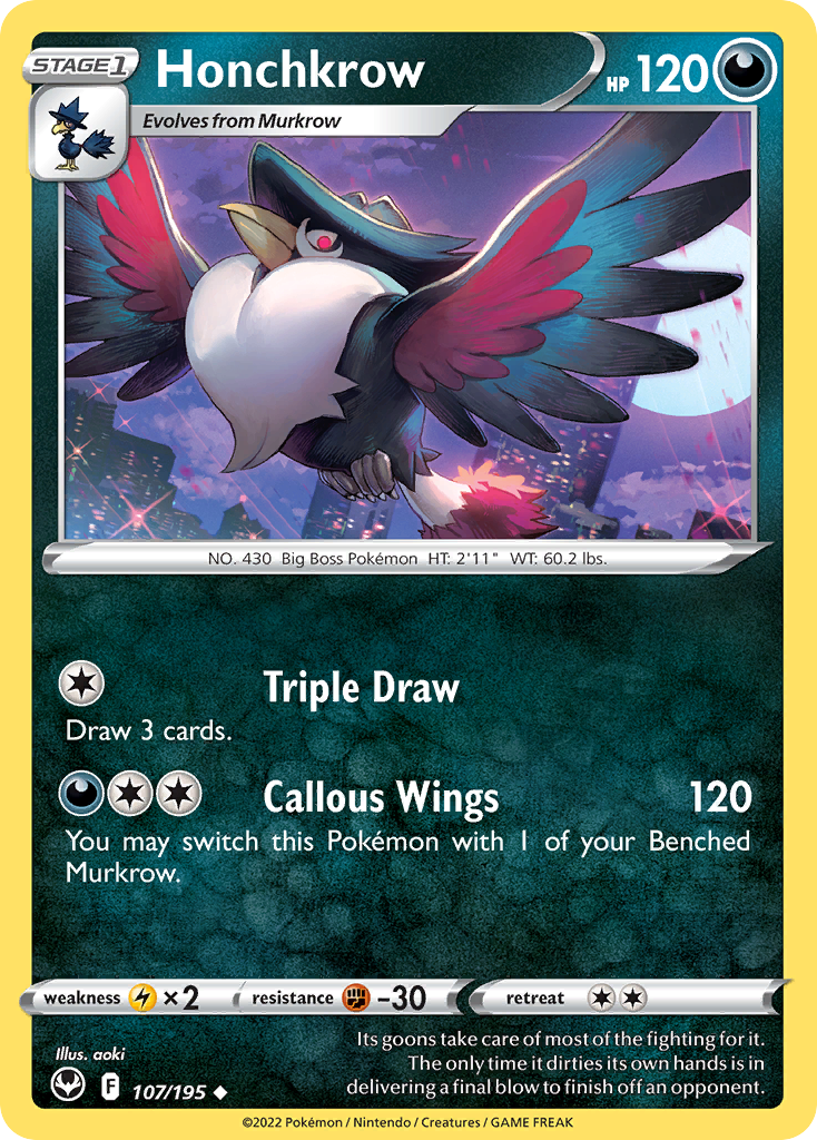 Honchkrow — SWSH12: Silver Tempest #107/195