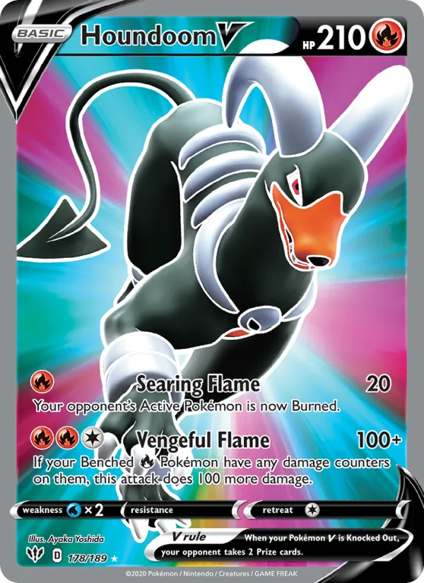 Houndoom V (Full Art) — SWSH03: Darkness Ablaze #178/189