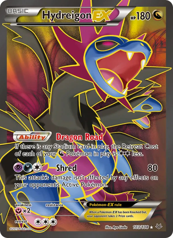 Hydreigon EX (103 Full Art) — XY - Roaring Skies #103/108