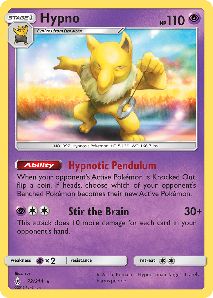 Hypno — SM - Unbroken Bonds #72/214