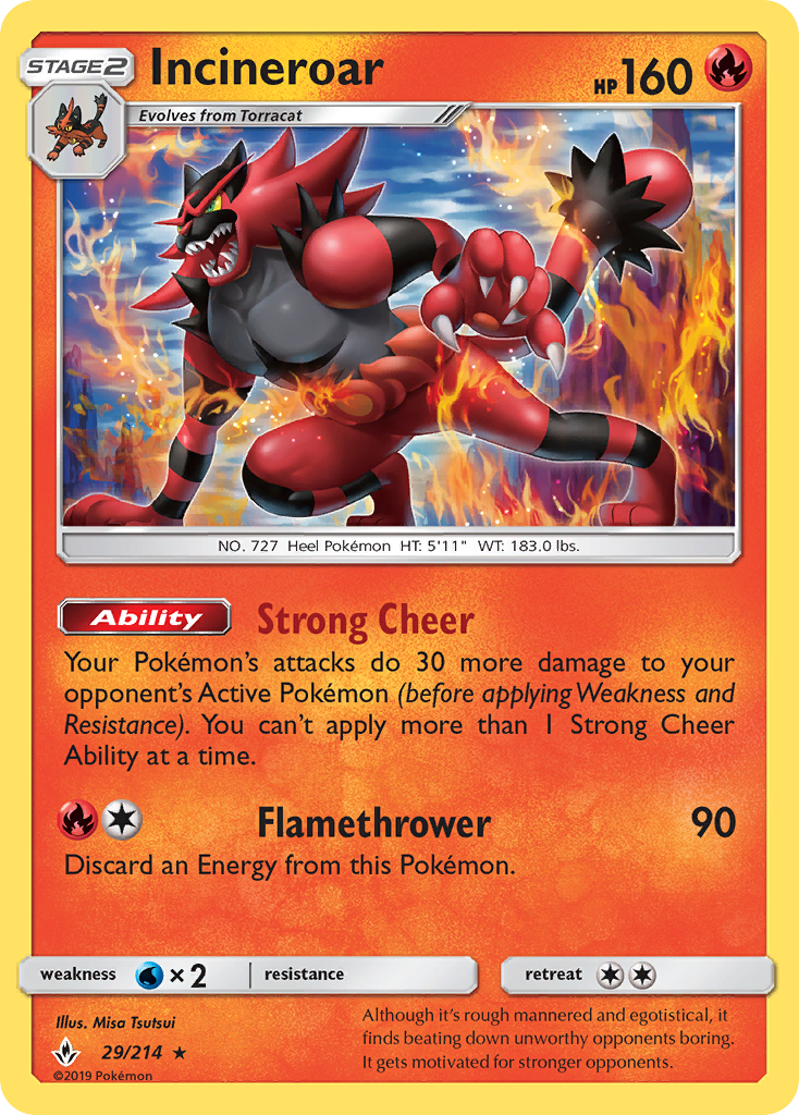 Incineroar — SM - Unbroken Bonds #29/214