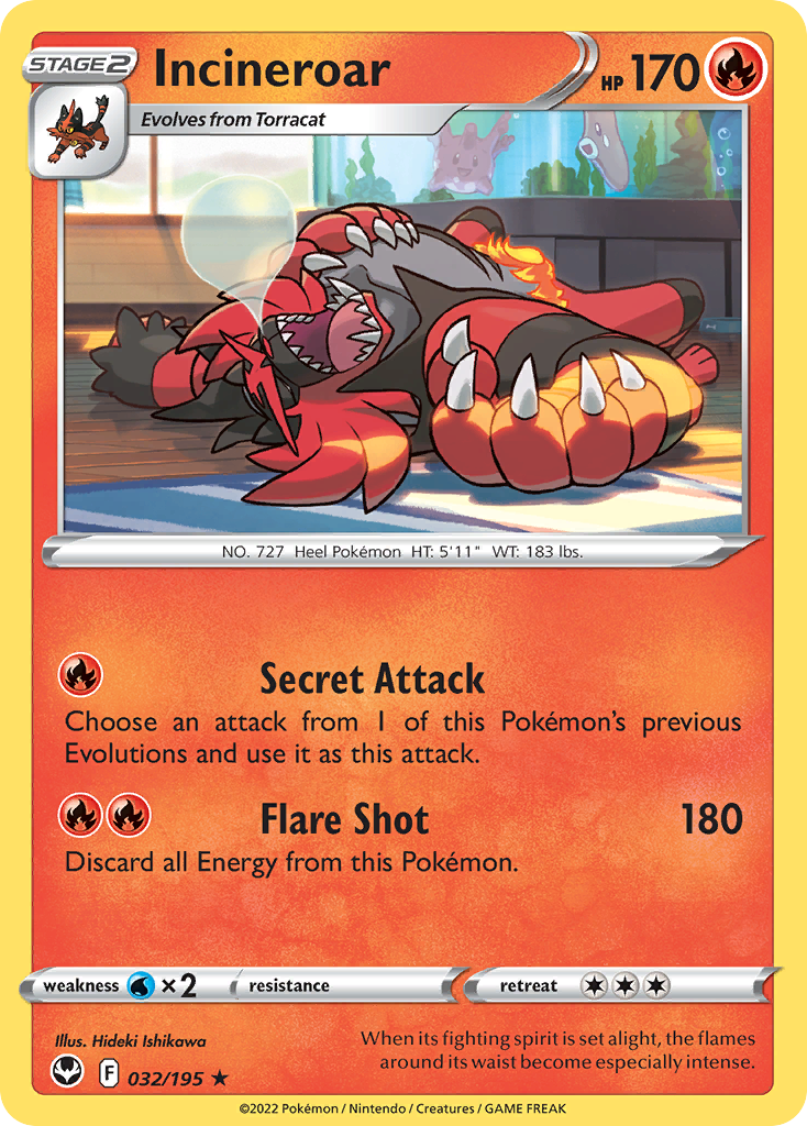 Incineroar — SWSH12: Silver Tempest #032/195