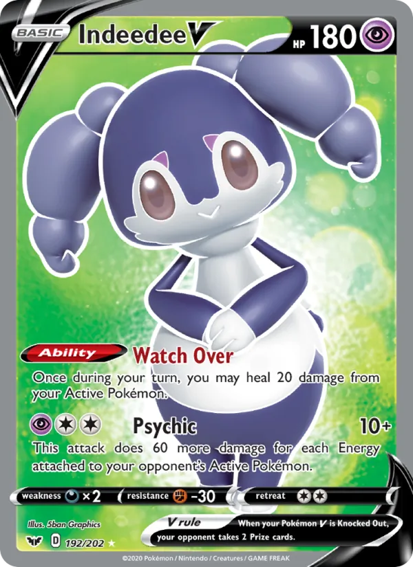 Indeedee V (Full Art) — SWSH01: Sword & Shield Base Set #192/202