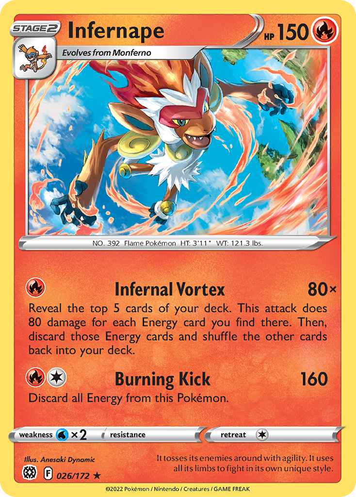 Infernape — SWSH09: Brilliant Stars #026/172