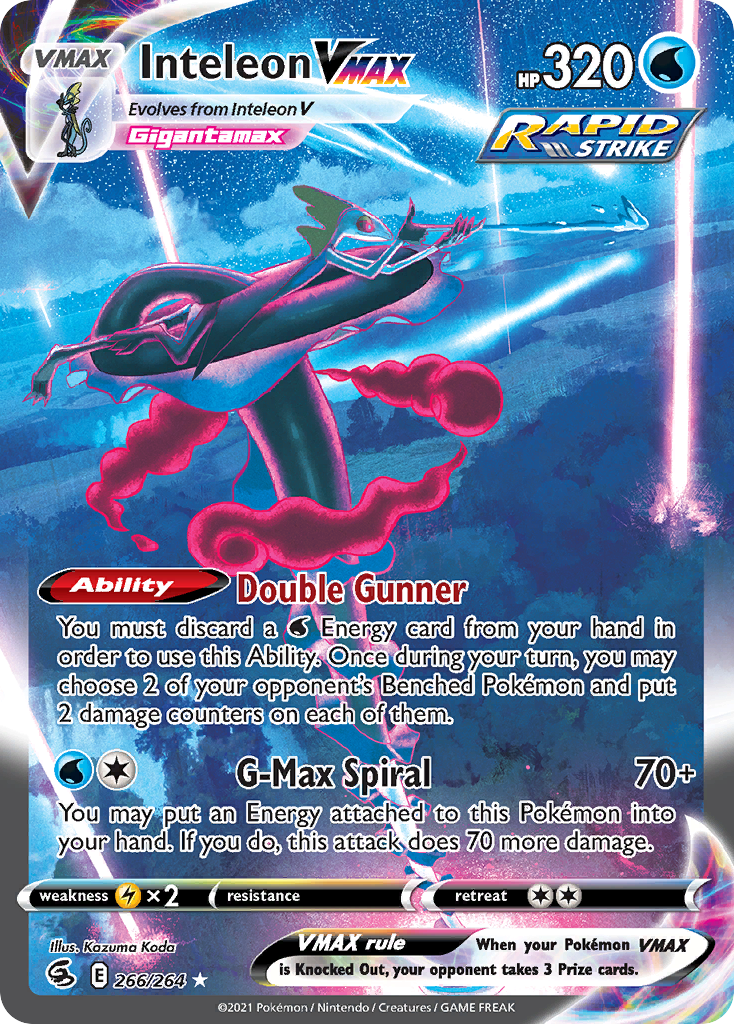 Inteleon VMAX (Alternate Art Secret) — SWSH08: Fusion Strike #266/264