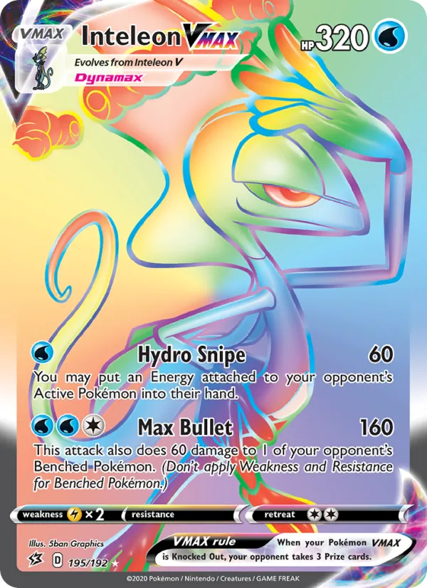 Inteleon VMAX (Secret) — SWSH02: Rebel Clash #195/192