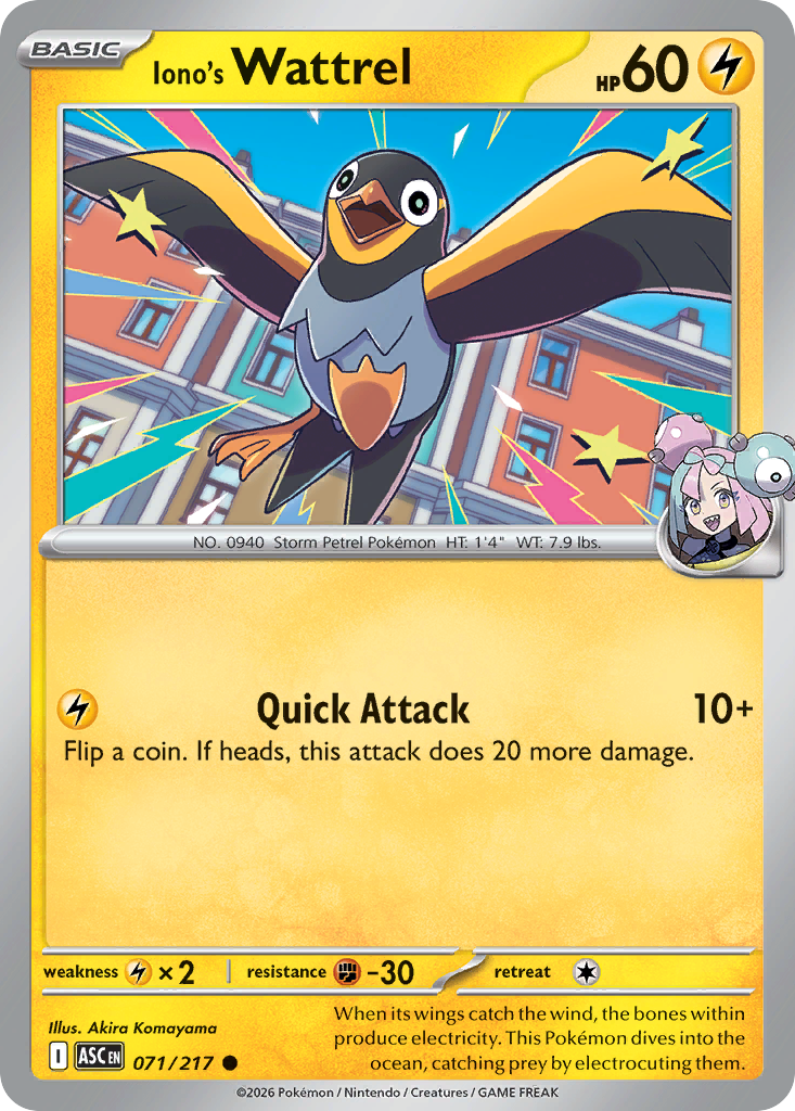 Iono's Wattrel — ME: Ascended Heroes #071/217